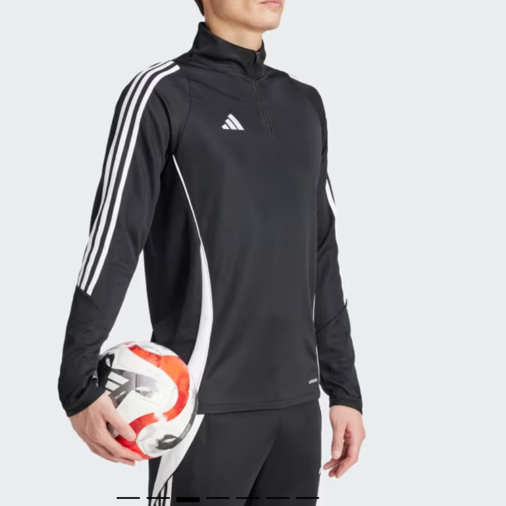 Adidas Black Soccer Tiro Training Top with Quarter Zip